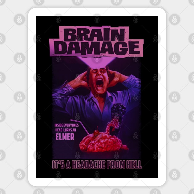 Brain Damage,Classic Horror (Version 3) Sticker by The Dark Vestiary